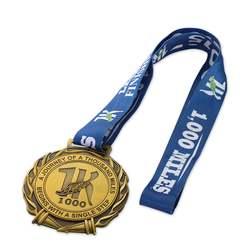 Custom Running Gold Medal Virtual Virtual 1K Run Runner Medal Near Me