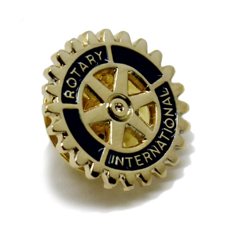 Guldflätning Custom Rotary Lapel Pin i metall