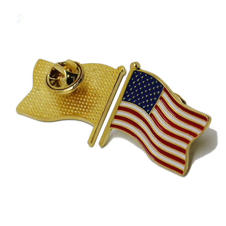 Metall mjuk emalj Country Flag Lapel Pin