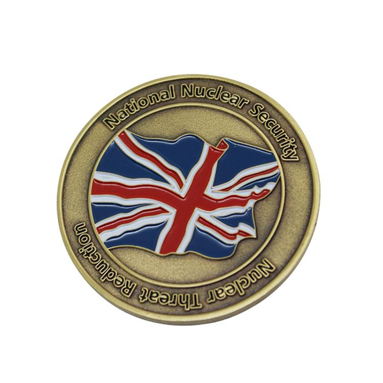 England anpassad logotyp mjuk emalj metall utmaningsmynt