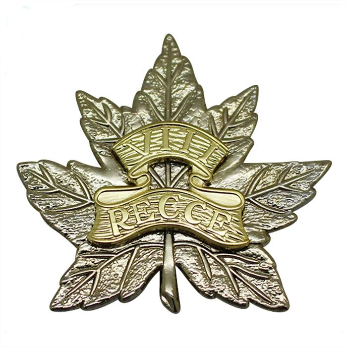 3D dubbelplätering Maple Leaf Metal Lapel Pin