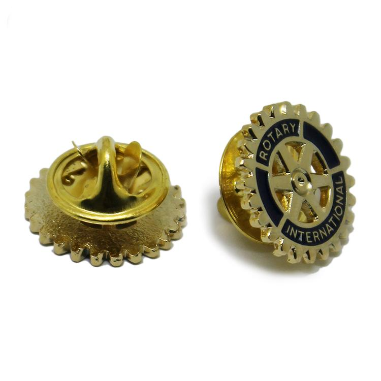 Guldflätning Custom Rotary Lapel Pin i metall