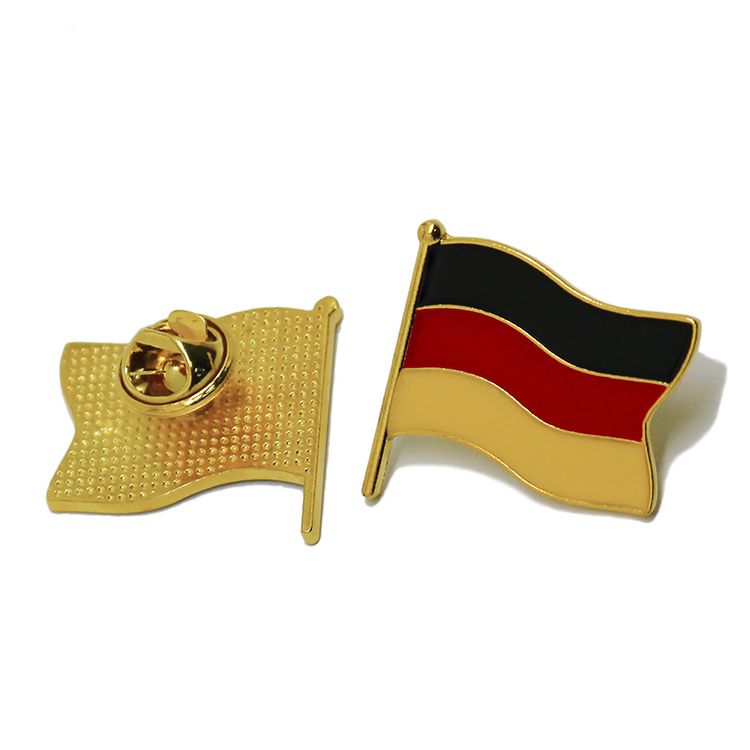 Metall mjuk emalj Country Flag Lapel Pin