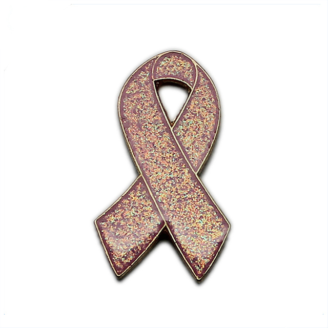 Mjuk emalj Cancer Band Lapel Pin Med Epoxi
