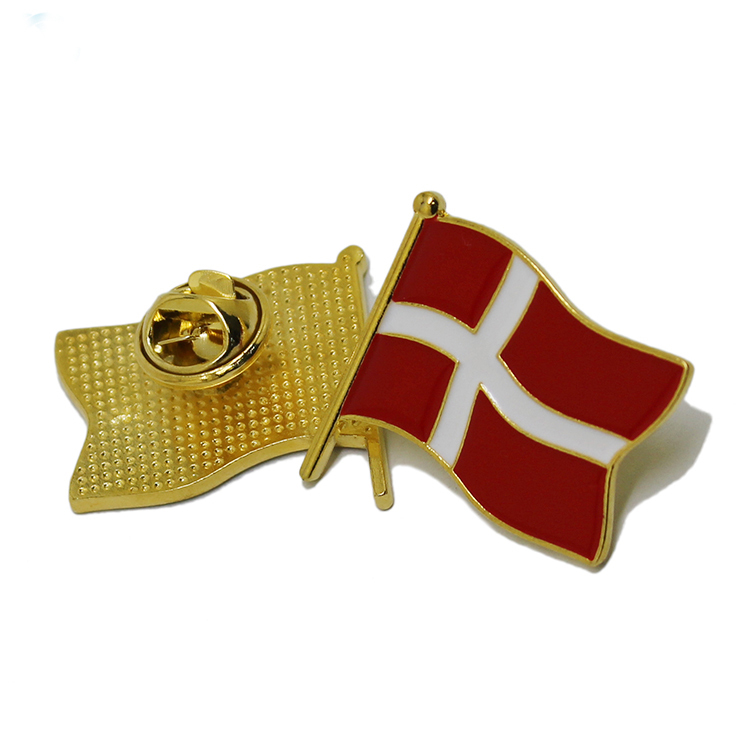 Metall mjuk emalj Country Flag Lapel Pin