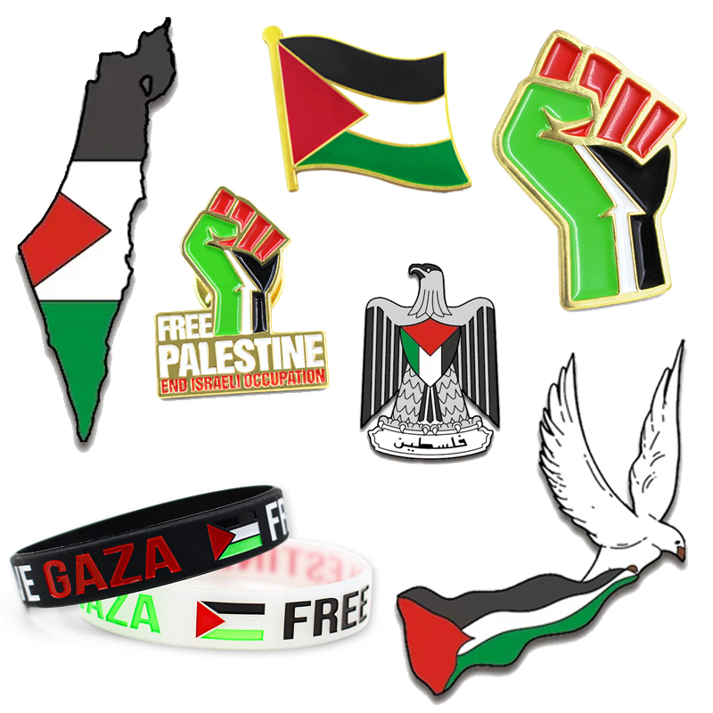 Mjuk hård emalj Palestina Flag Badge Pin