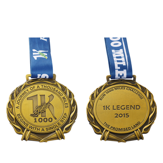 Custom Running Gold Medal Virtual Virtual 1K Run Runner Medal Near Me