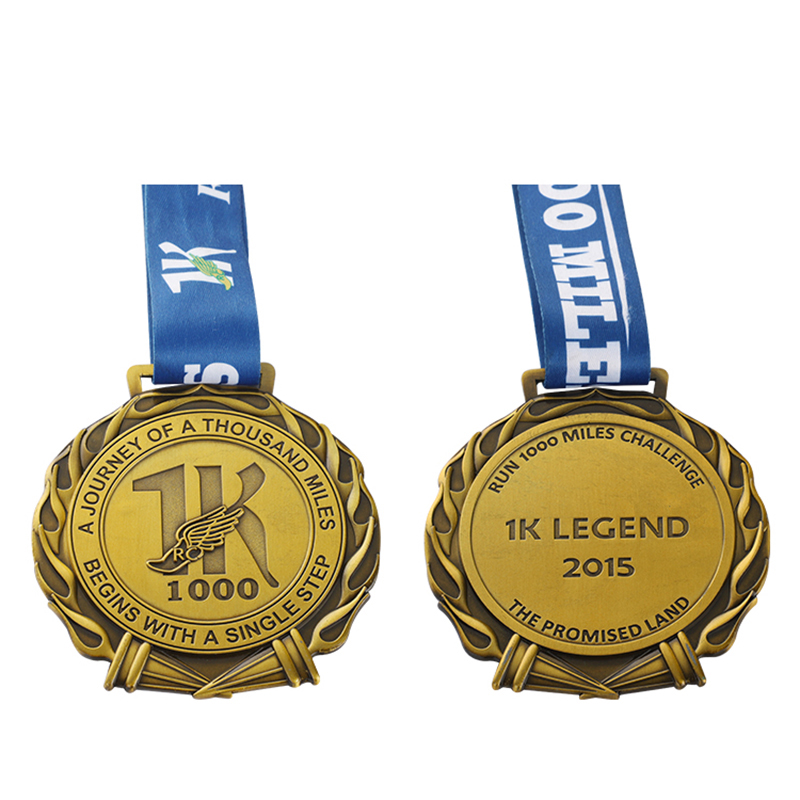 Custom Running Gold Medal Virtual Virtual 1K Run Runner Medal Near Me