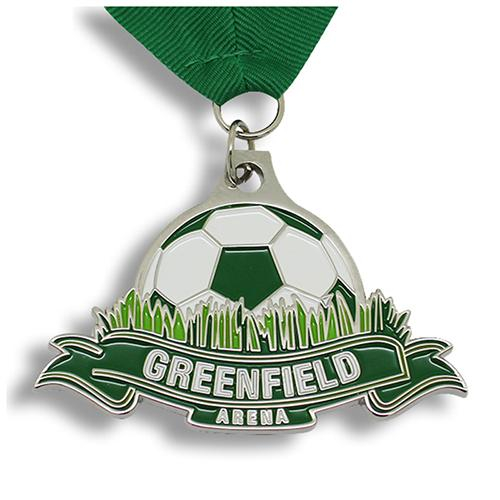 Anpassad fotbollsfotboll mjuk emalj metallmedalj