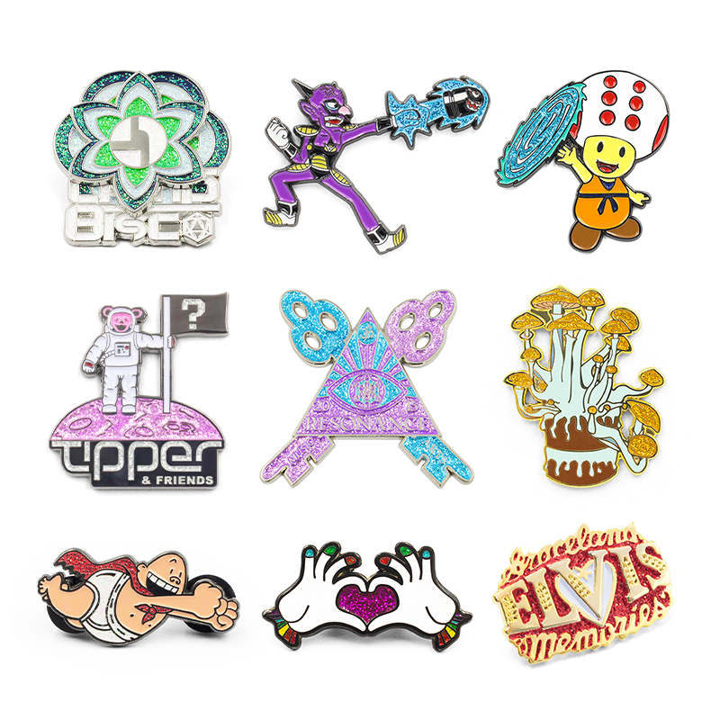 Anpassad Glitter Emalj Pin