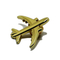 Guld Silver 3D Flygplan Metall Lapel Pin