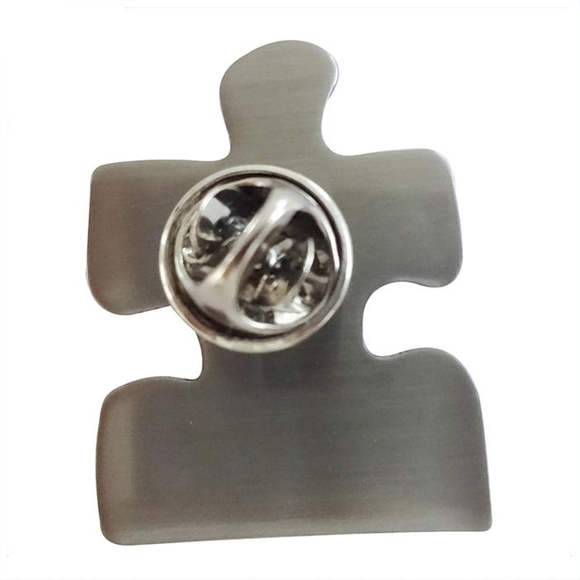 Anpassad logotyp utskrift pussel epoxi klar lapel pin