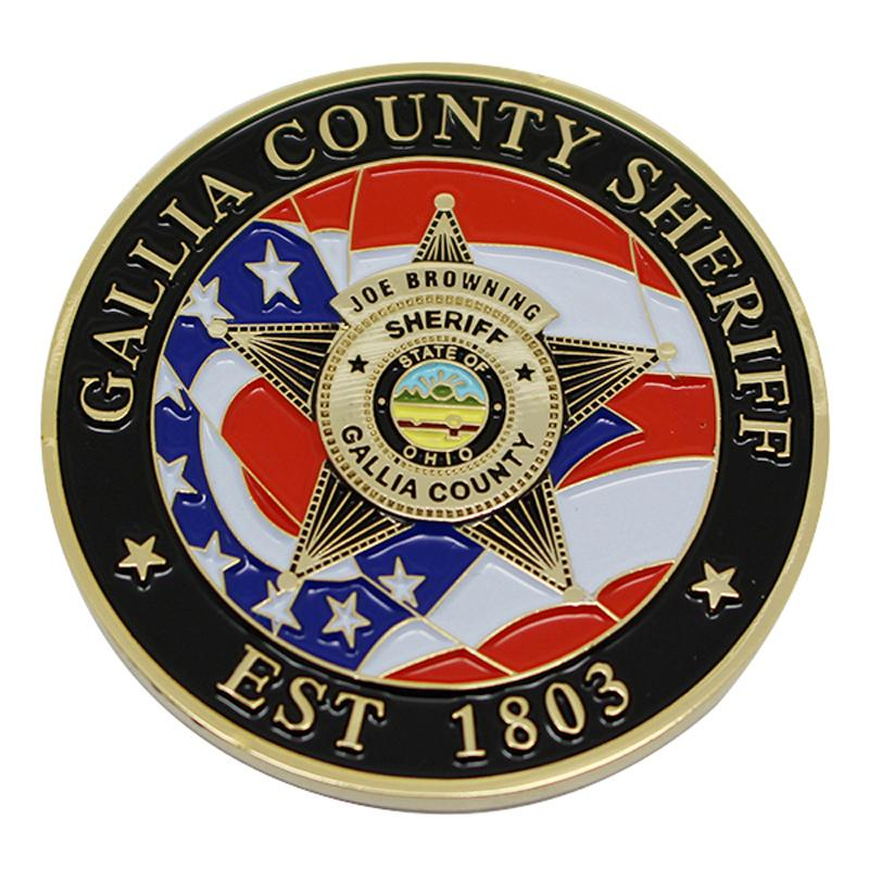 USA Sheriff mjuk emalj metall utmaningsmynt