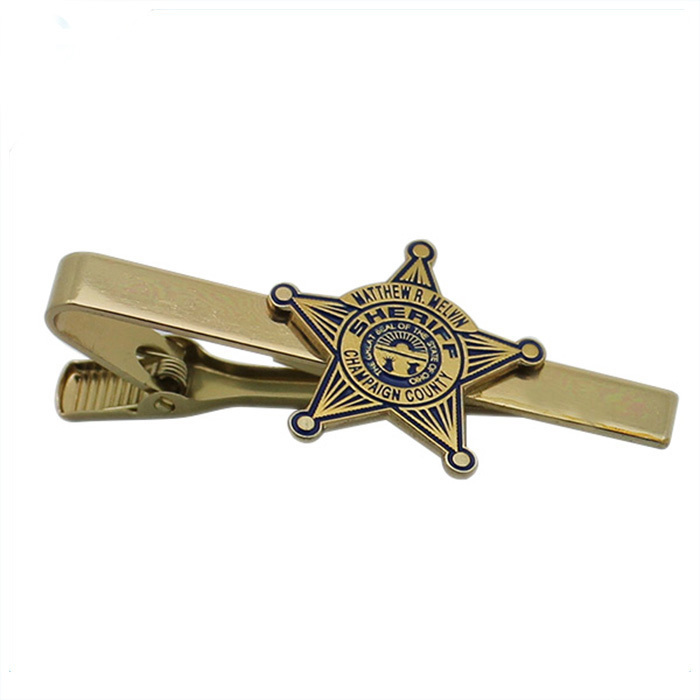 2D Guld Mjuk Emalj Sheriff Metal Tie Clip