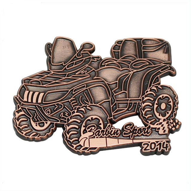 Koppar Silver 2D Metall Car Lapel Pin