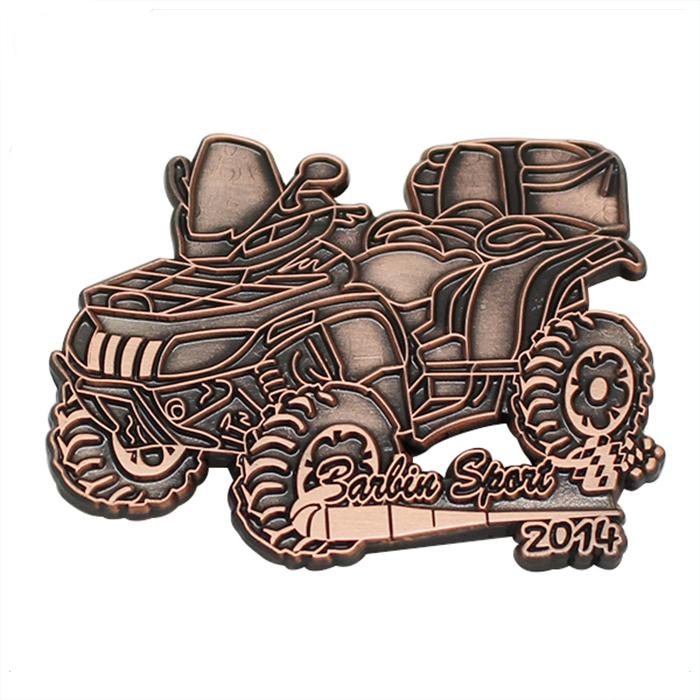 Koppar Silver 2D Metall Car Lapel Pin