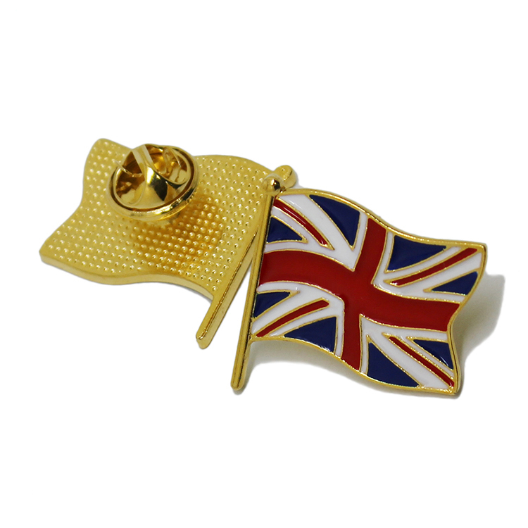 Metall mjuk emalj Country Flag Lapel Pin