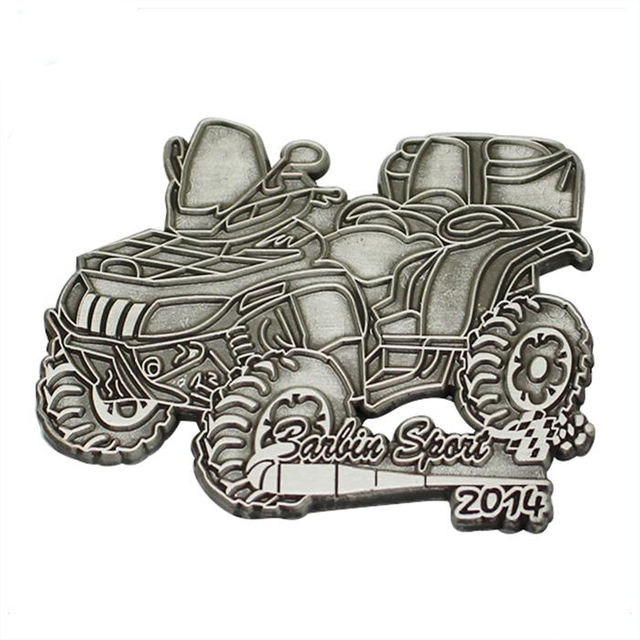 Koppar Silver 2D Metall Car Lapel Pin