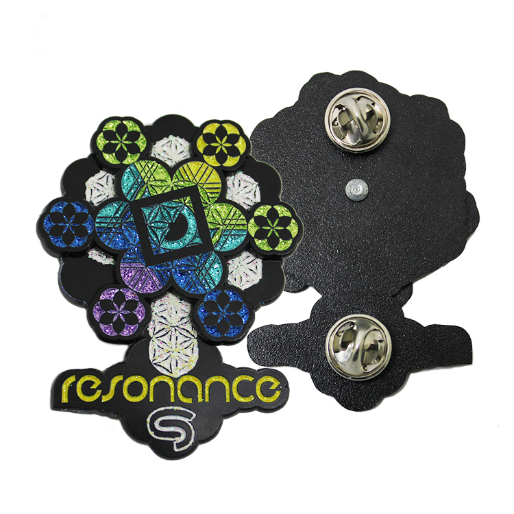 Snowflake Emalj Roterbar Glitter Lapel Pin Badge