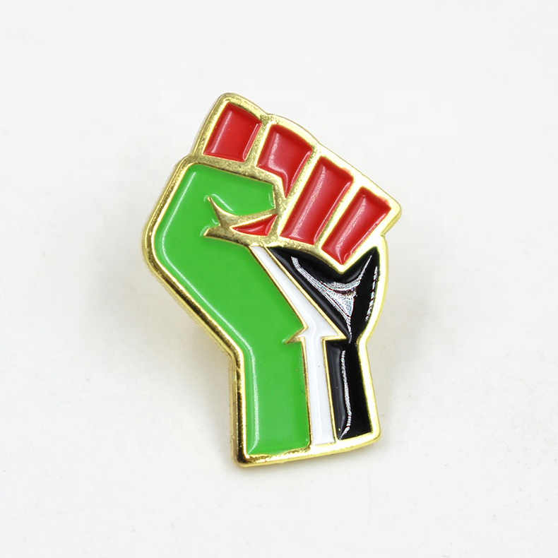Mjuk hård emalj Palestina Flag Badge Pin