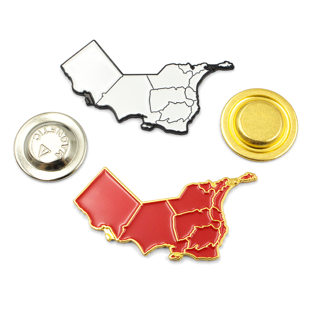 Skräddarsydd mjuk emalj Magnetisk Oman Flag Map Pin Badge