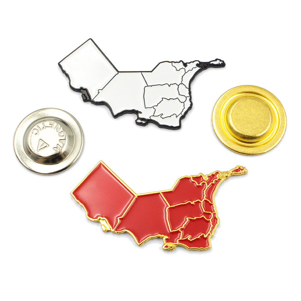 Skräddarsydd mjuk emalj Magnetisk Oman Flag Map Pin Badge
