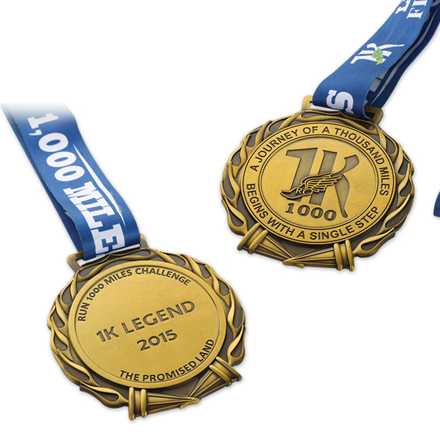 Custom Running Gold Medal Virtual Virtual 1K Run Runner Medal Near Me