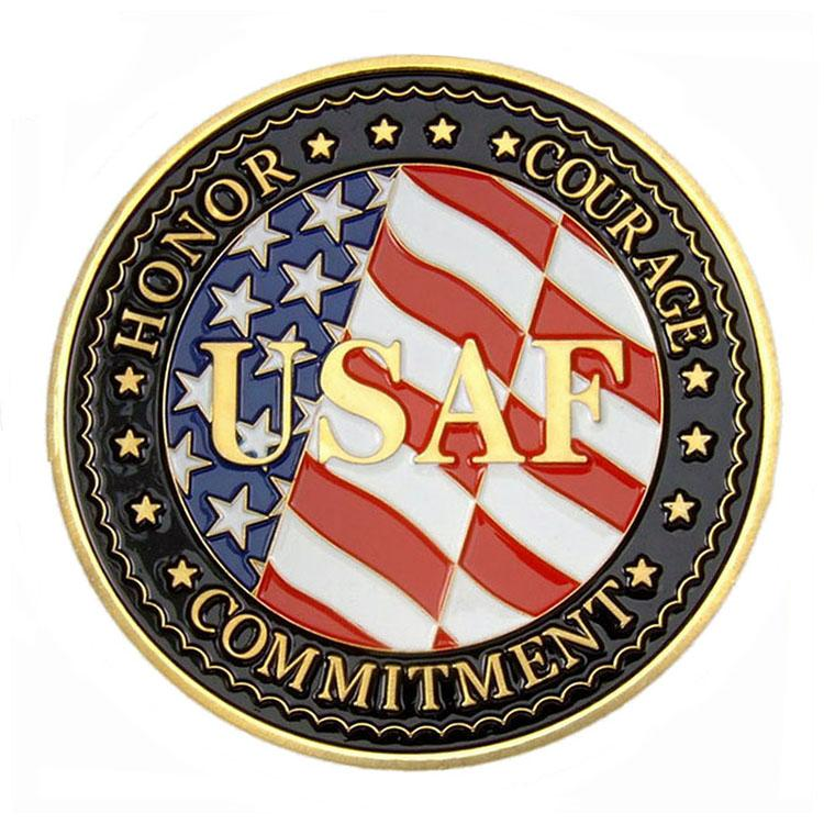 3D-guld USAF Military Soft Enamel Challenge Coin