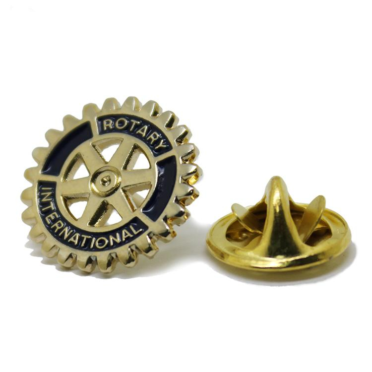 Guldflätning Custom Rotary Lapel Pin i metall