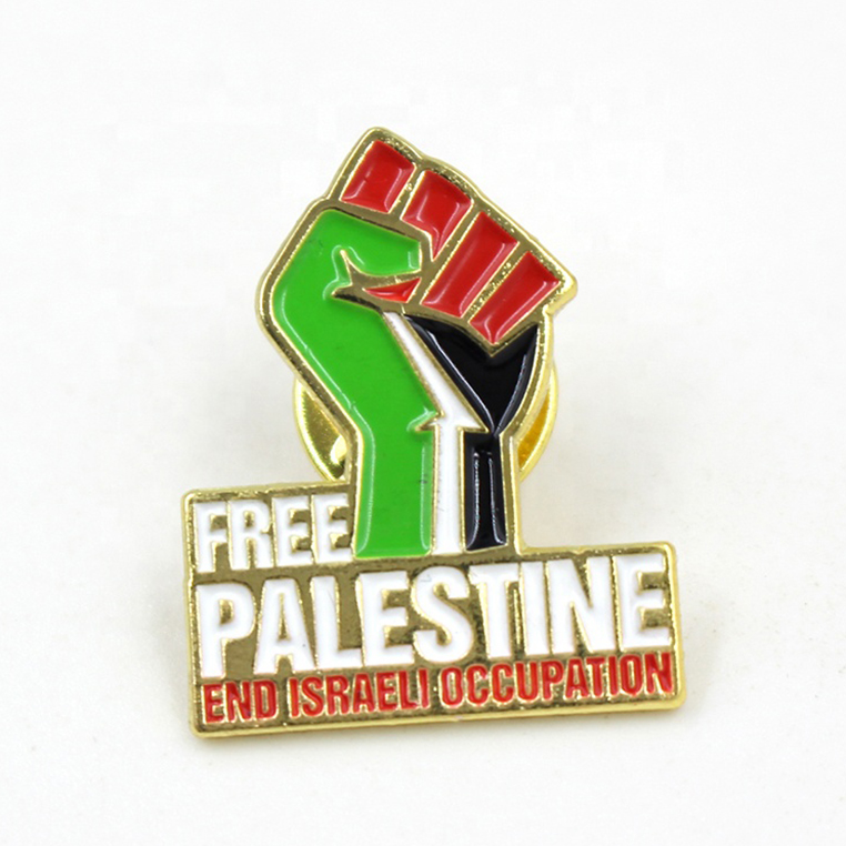 Mjuk hård emalj Palestina Flag Lapel Pin 