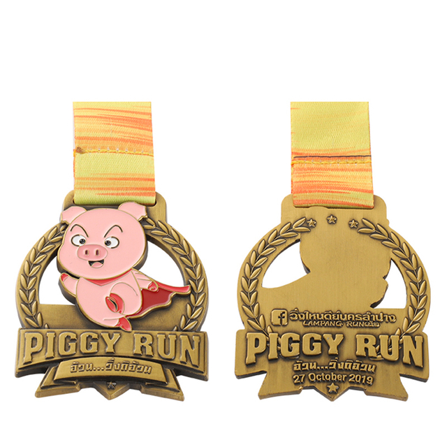 Personlig Piggy Run USA Gold Cross Country Running Medaljer