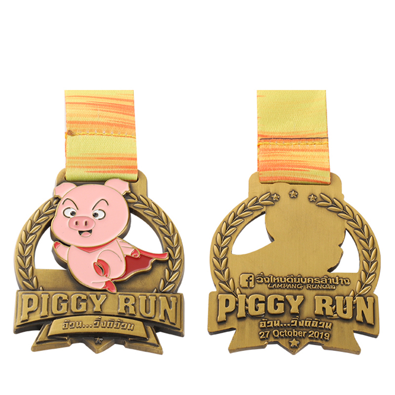 Personlig Piggy Run USA Gold Cross Country Running Medaljer