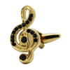 Guldpläterade Crystal Music Note Metal Manschettknappar