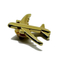 Guld Silver 3D Flygplan Metall Lapel Pin