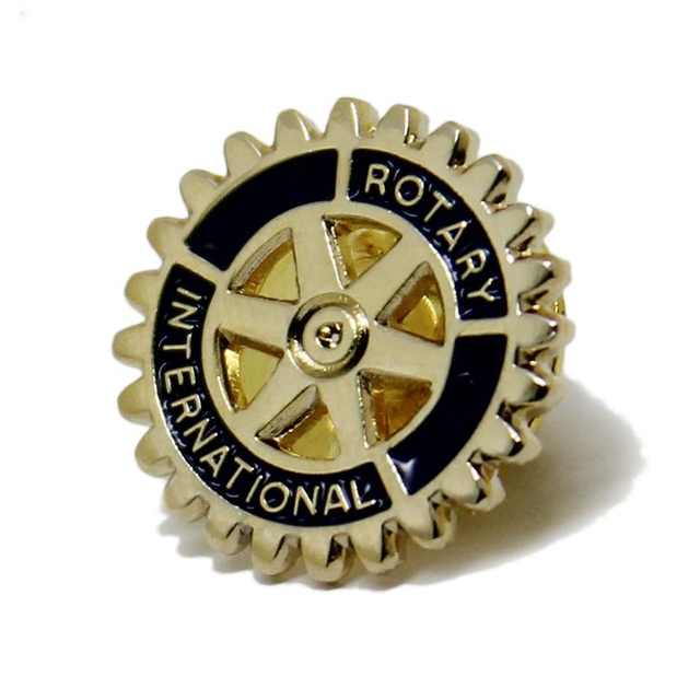 Guldflätning Custom Rotary Lapel Pin i metall