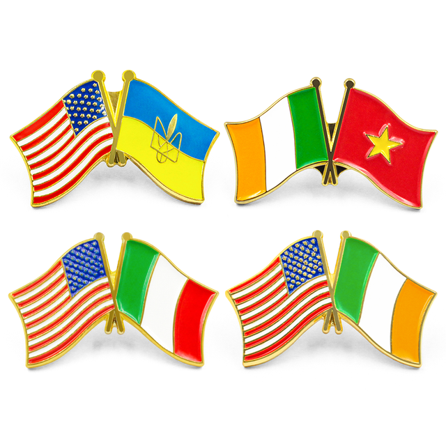 Mjuk hård emalj Country Flag Pin