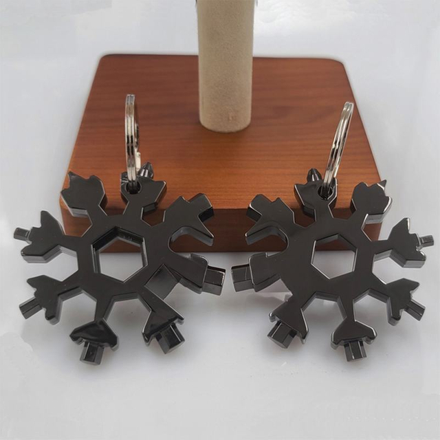 Desuccus 18-i-1 Snowflake Multi Tool Rostfritt stål Snowflake Flasköppnare/Platt Phillips skruvmejselsats/skiftnyckel 